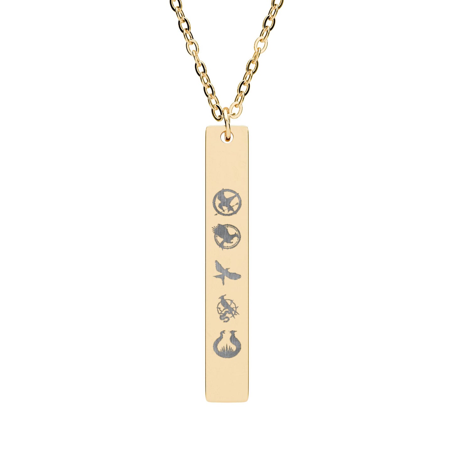 Vertical Bar Necklace (Engraving) The Hungry Games