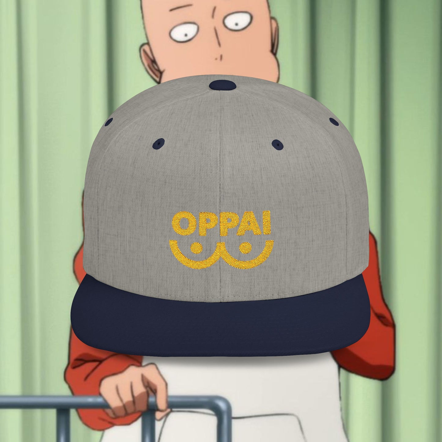 Gorra plana snapback "One punch man" Oppai