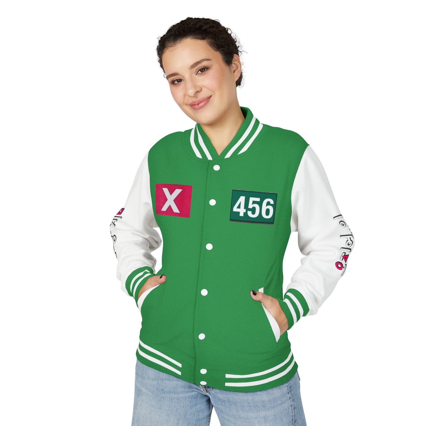 Unisex Heavyweight Letterman Jacket 456 "Squid Games"