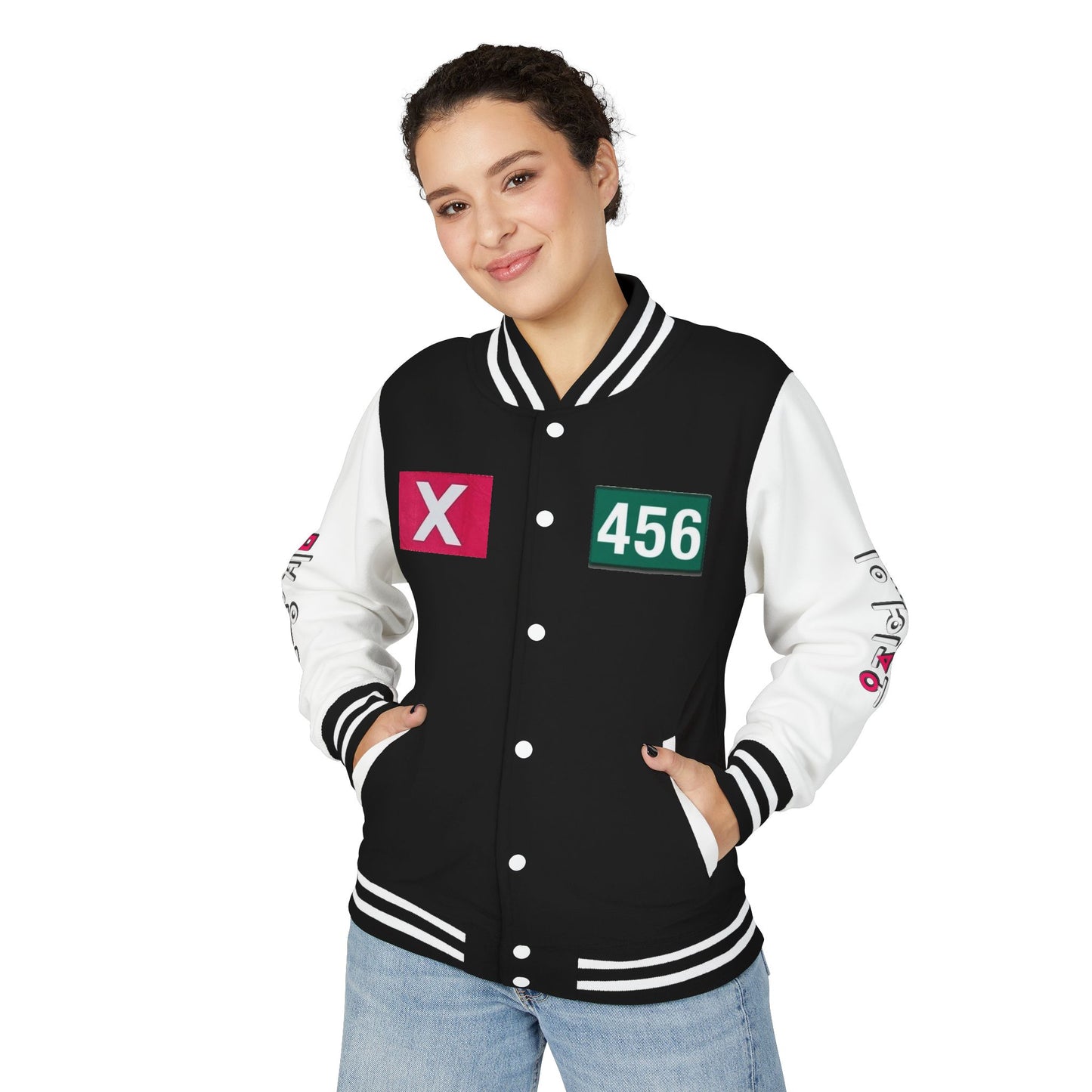 Unisex Heavyweight Letterman Jacket 456 "Squid Games"