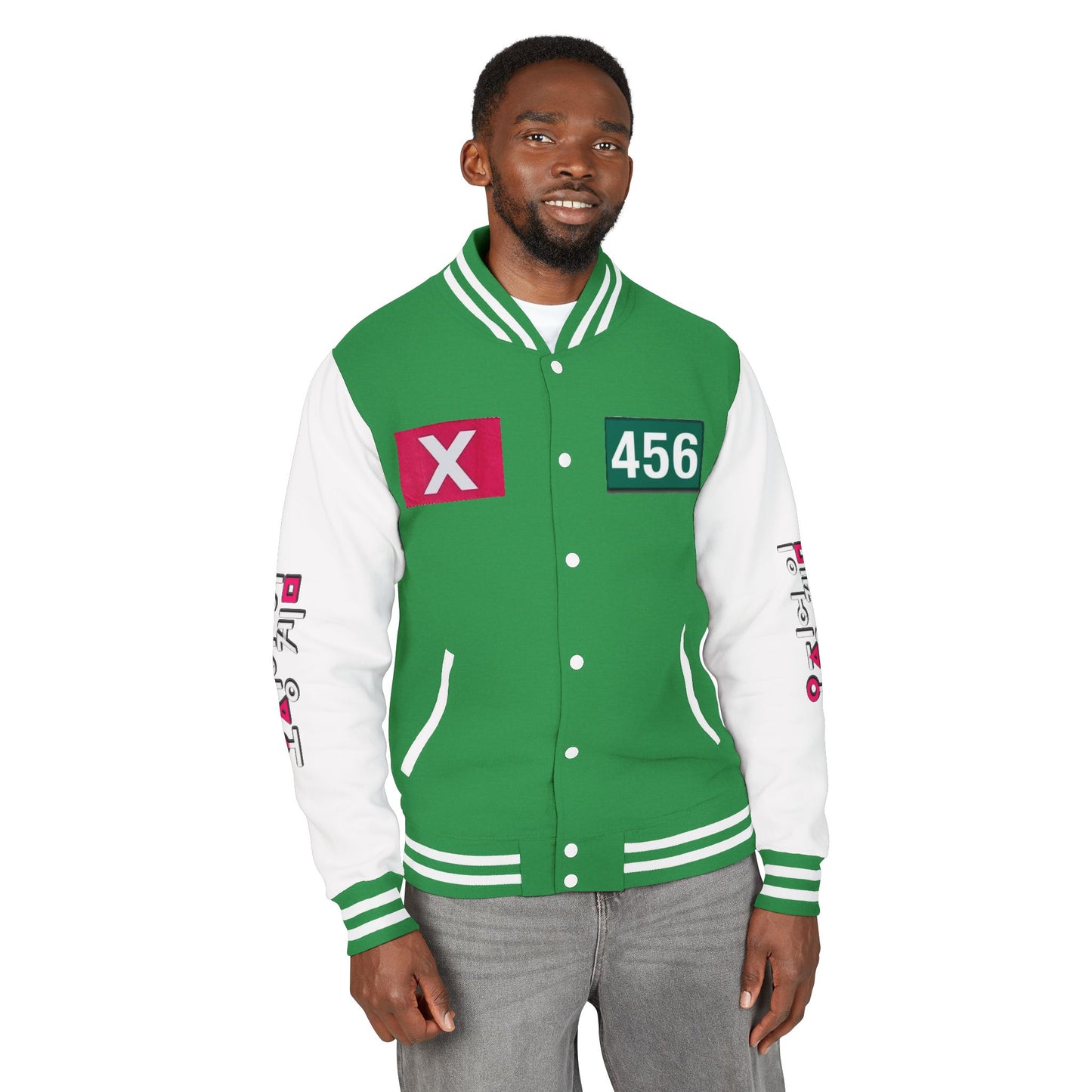 Unisex Heavyweight Letterman Jacket 456 "Squid Games"