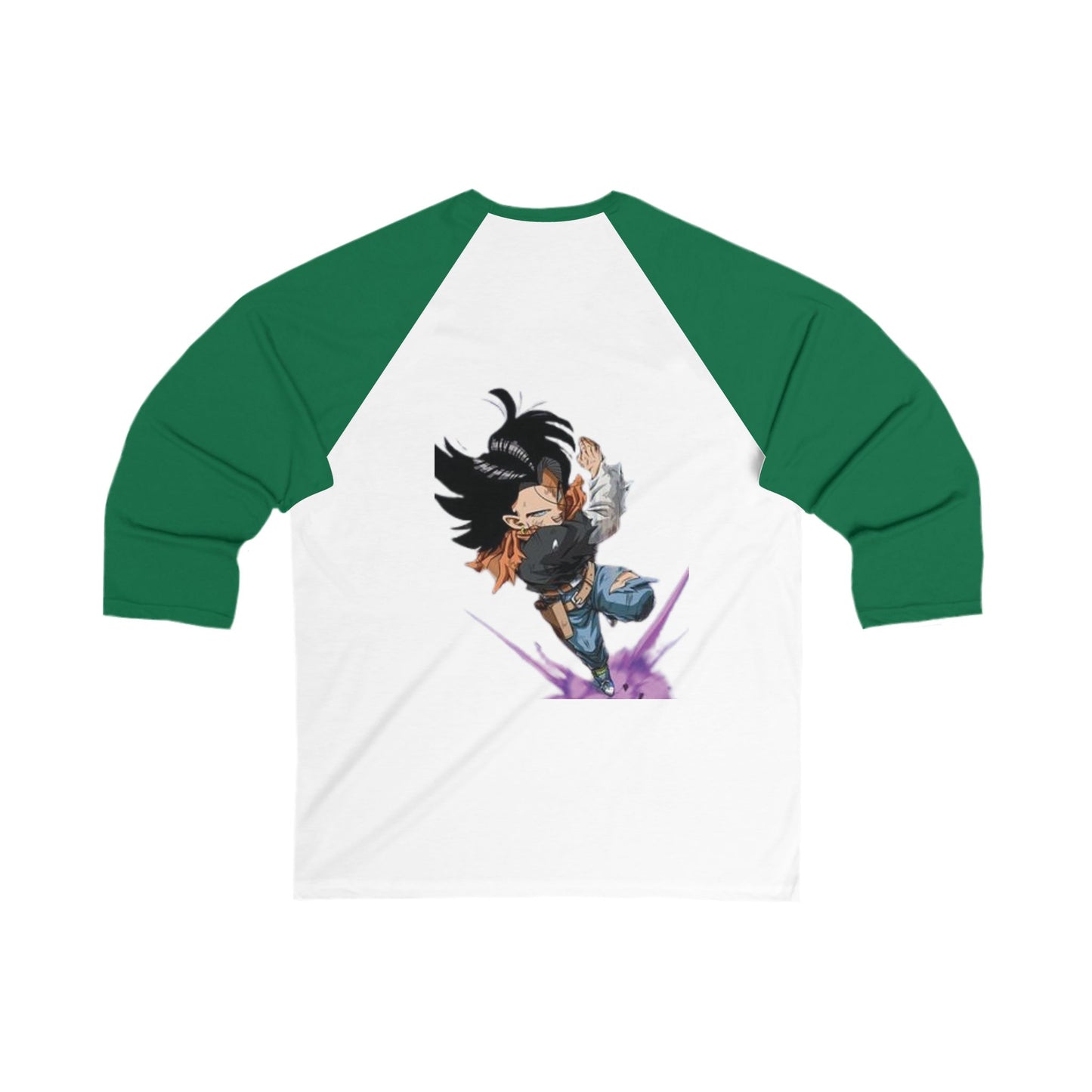 Unisex 3\4 Sleeve Baseball Tee Android 17 MIR "Dragon Ball Z"