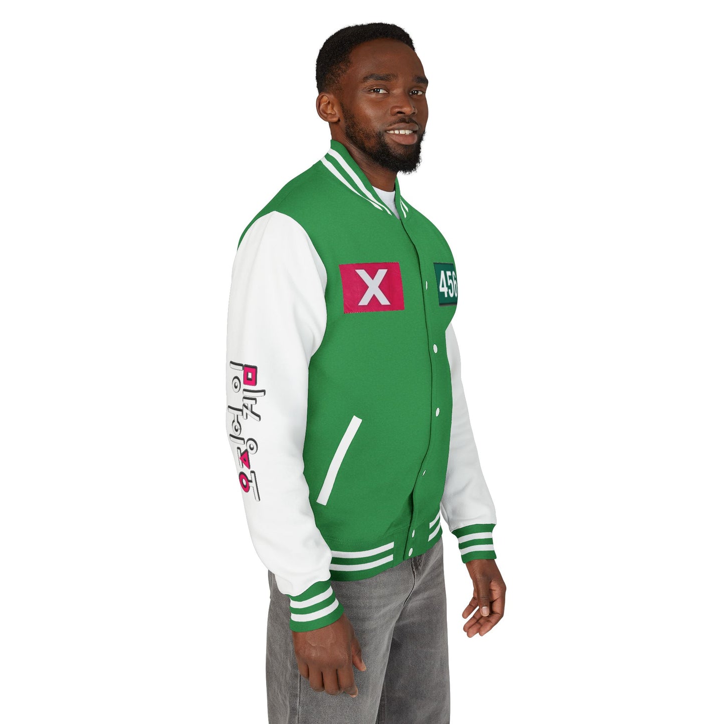 Unisex Heavyweight Letterman Jacket 456 "Squid Games"