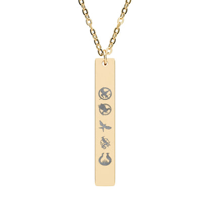 Vertical Bar Necklace (Engraving) The Hungry Games