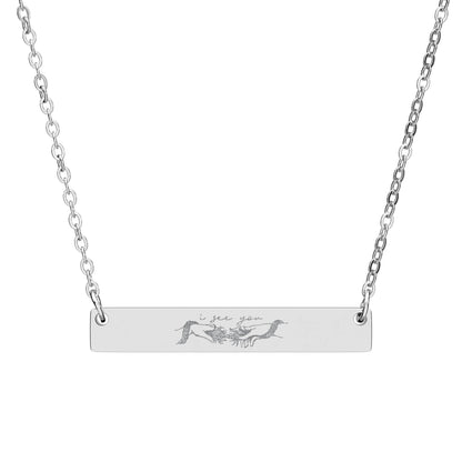 Horizontal Bar Necklace (Engraving) I See You "Avatar"