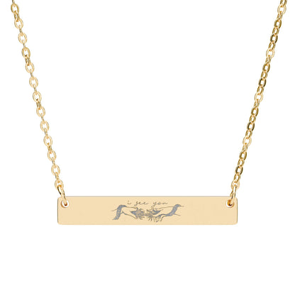 Horizontal Bar Necklace (Engraving) I See You "Avatar"