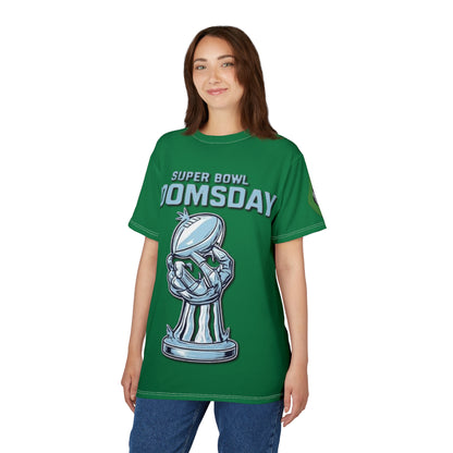 Camiseta unisex de corte y confección (estampado completo) "El día del juicio final de la Super Bowl"