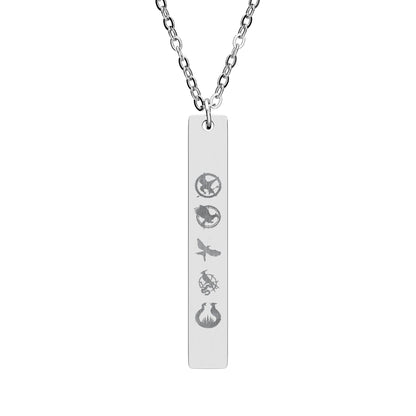 Vertical Bar Necklace (Engraving) The Hungry Games
