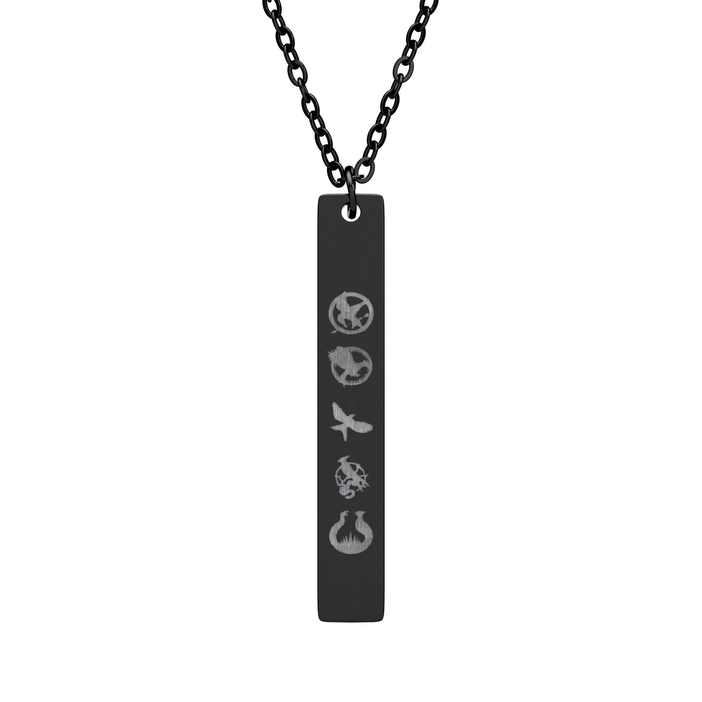 Vertical Bar Necklace (Engraving) The Hungry Games
