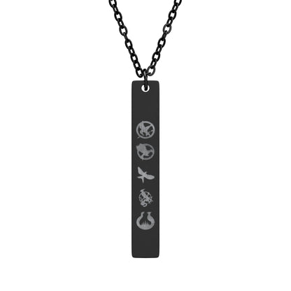 Vertical Bar Necklace (Engraving) The Hungry Games