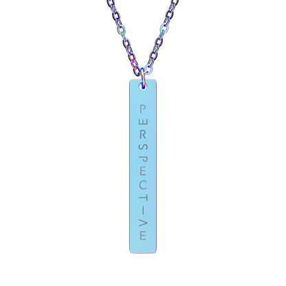 Vertical Bar Necklace (Engraving) Perspective