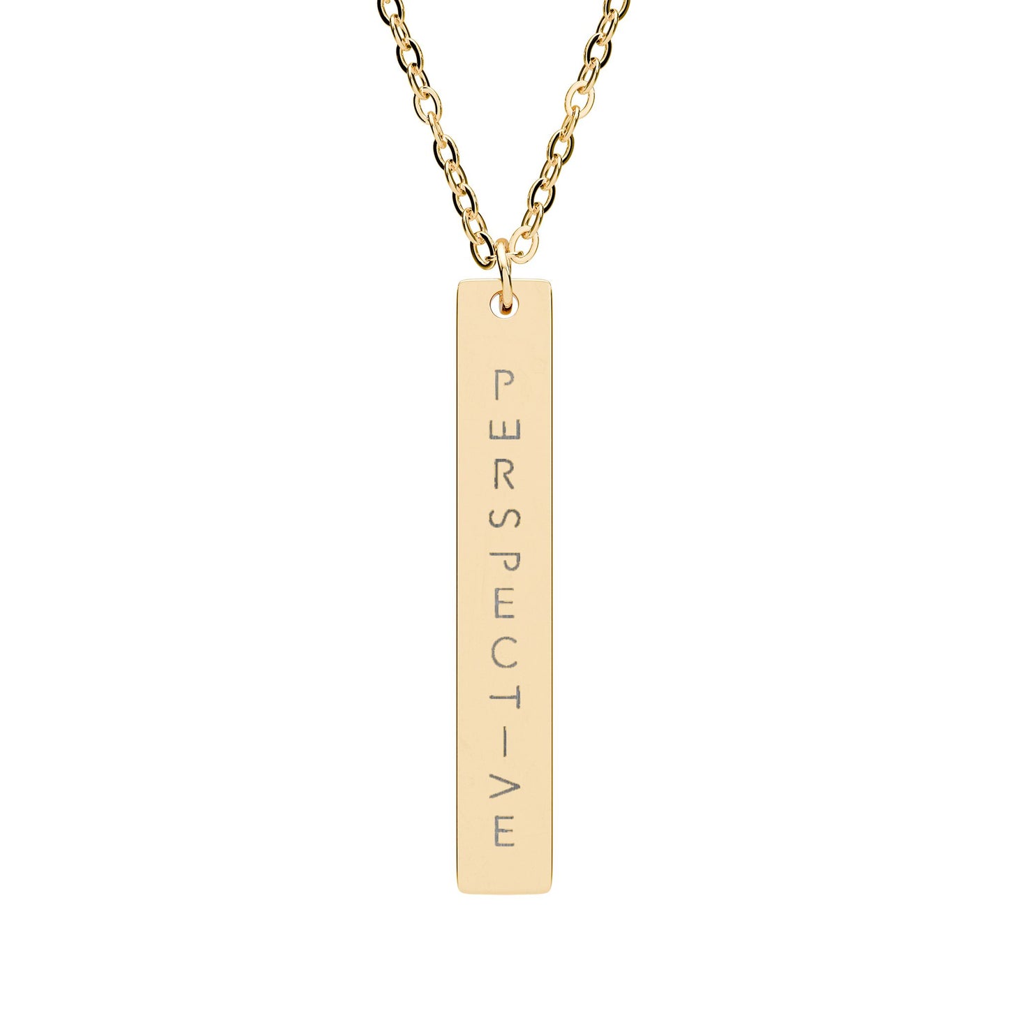 Vertical Bar Necklace (Engraving) Perspective