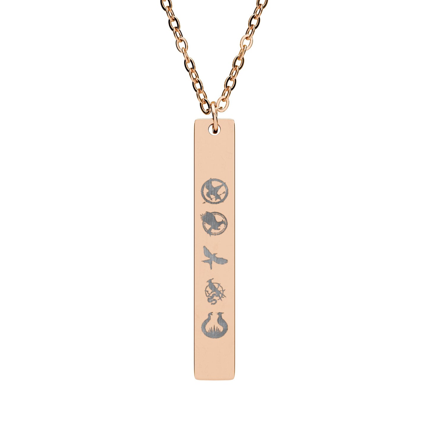 Vertical Bar Necklace (Engraving) The Hungry Games