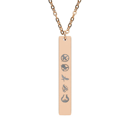 Vertical Bar Necklace (Engraving) The Hungry Games