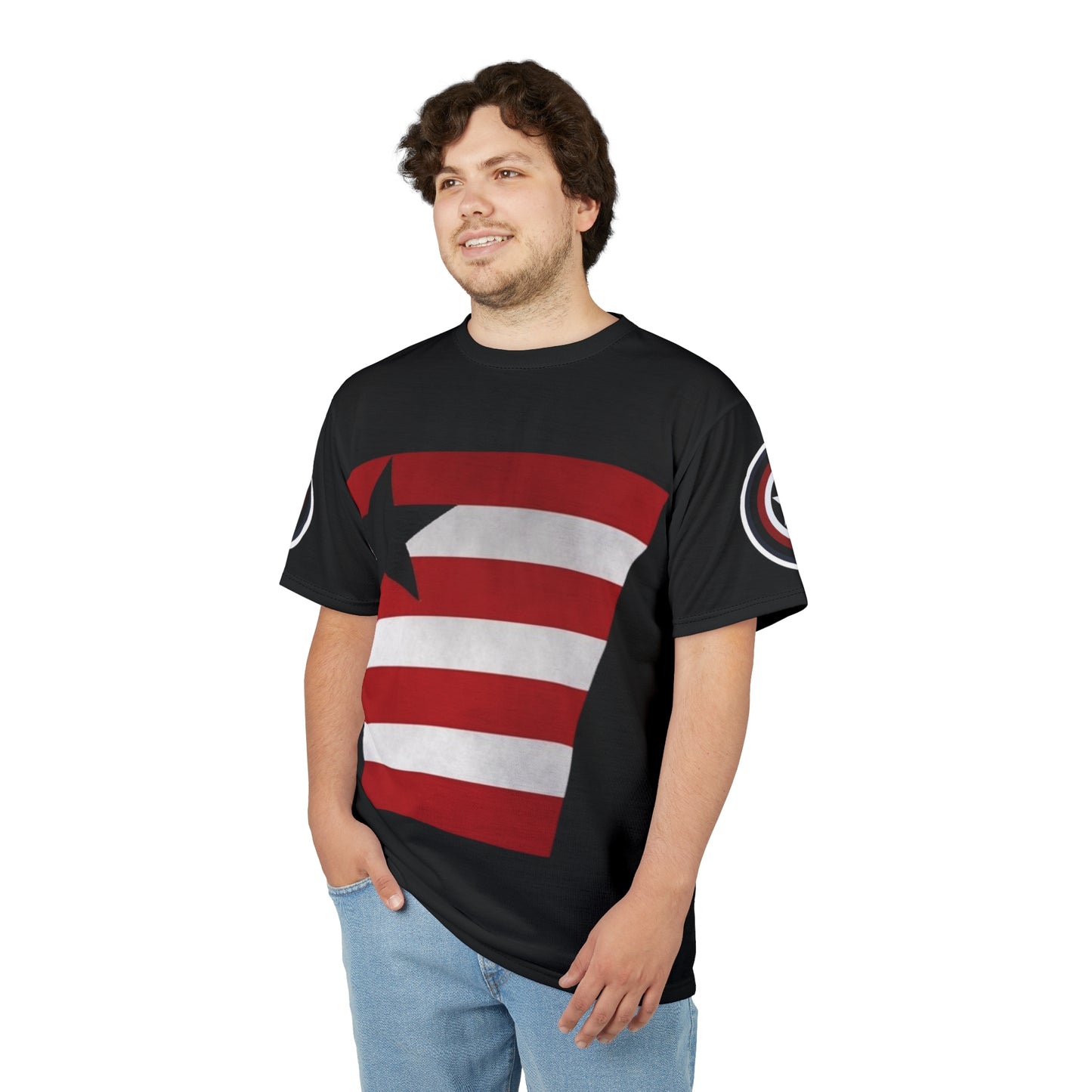 Camiseta unisex cortada y cosida (AOP) "Agente de EE. UU."
