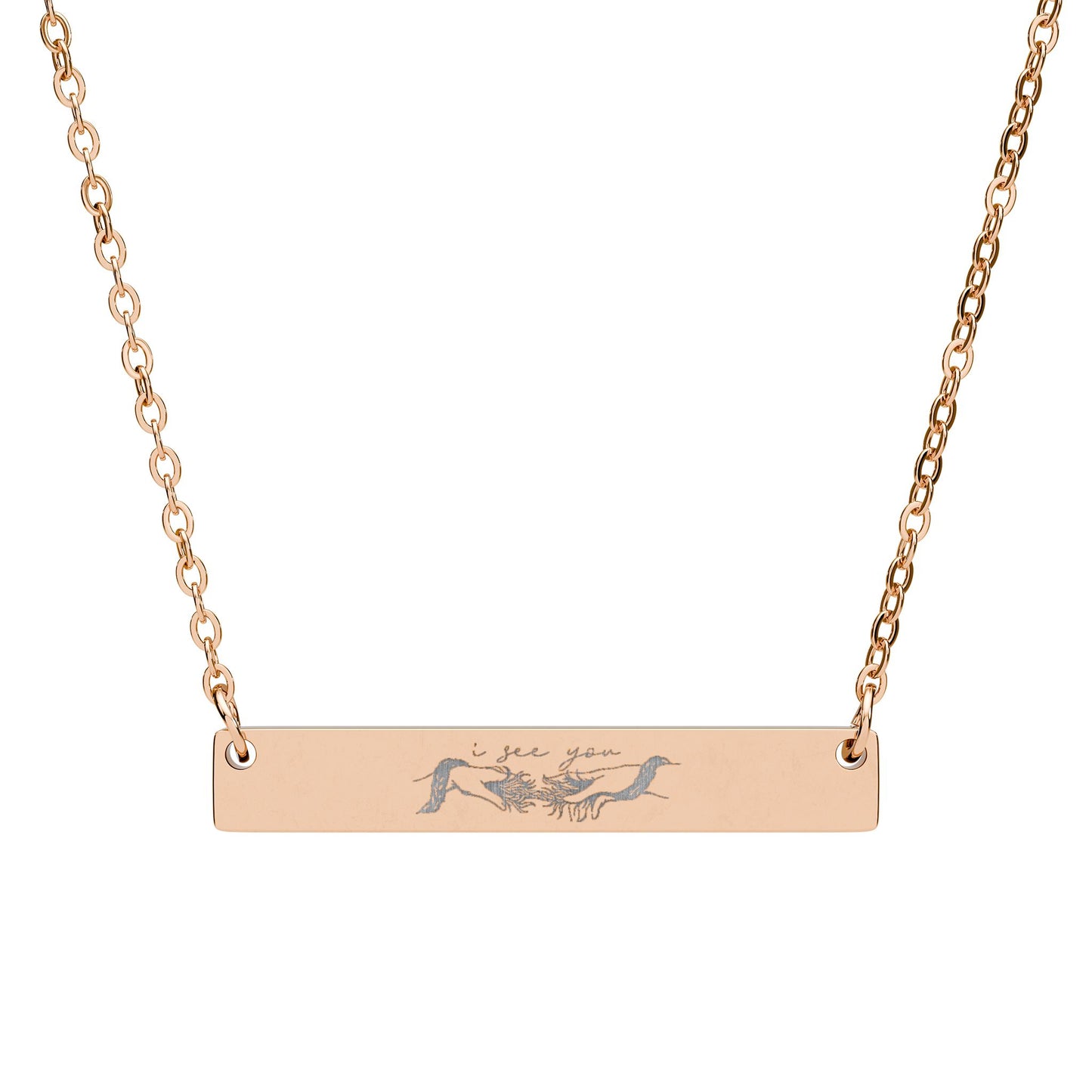 Horizontal Bar Necklace (Engraving) I See You "Avatar"