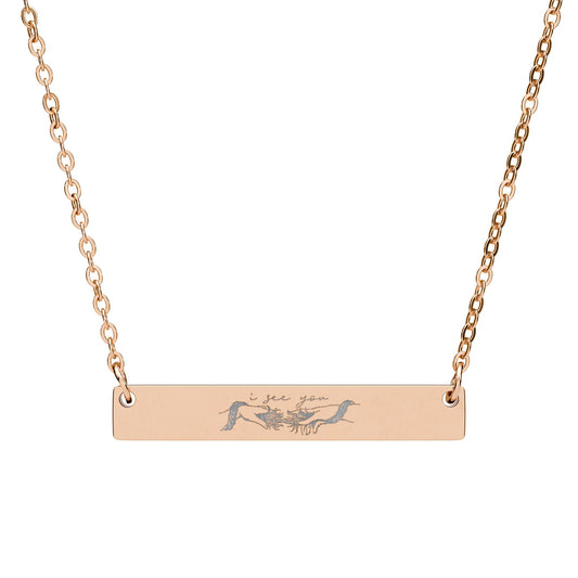 Horizontal Bar Necklace (Engraving) I See You "Avatar"