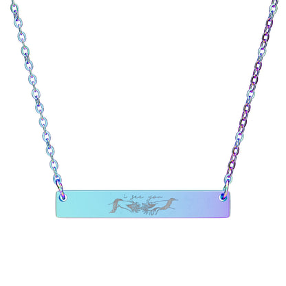 Horizontal Bar Necklace (Engraving) I See You "Avatar"