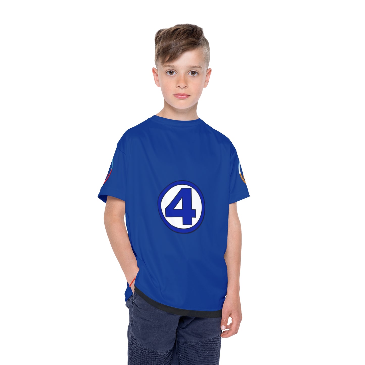 Camiseta deportiva para niños (estampado completo) "Los Cuatro Fantásticos"