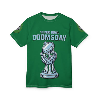 Camiseta unisex de corte y confección (estampado completo) "El día del juicio final de la Super Bowl"