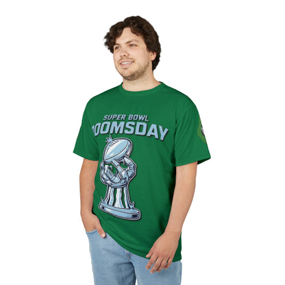 Camiseta unisex de corte y confección (estampado completo) "El día del juicio final de la Super Bowl"