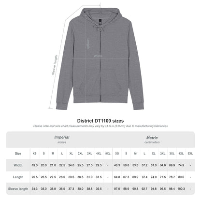 District® Unisex Jersey Full-Zip Hoodie "Linkuei" MK