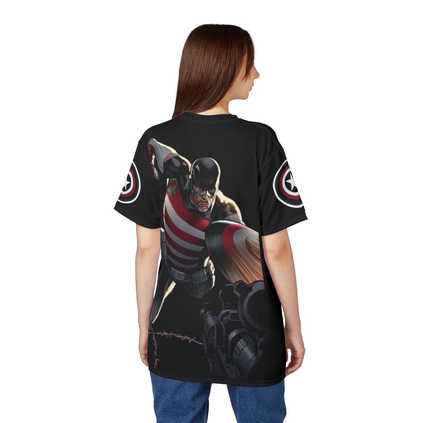 Camiseta unisex cortada y cosida (AOP) "Agente de EE. UU."